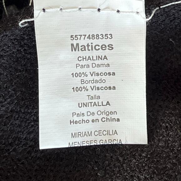 Matices Scares scarfs Floral print Fringes Boho Hippie Embroidered Beaded OS - Picture 7 of 8